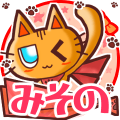 Cute cat's name sticker 804