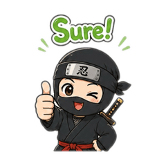 ninja cute stamp