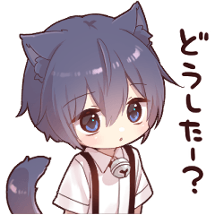 Boy of a black cat(Encouraging stickers)