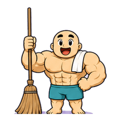 Muscle Guy Does the Housework