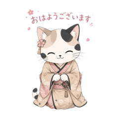 Cat in Traditional Japanese Attire