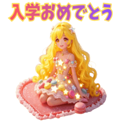 Gold long hair celebration Japanese