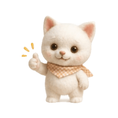 Yuki the White Cat in a Bandana