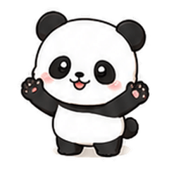 Polite Baby Panda Stickers 40