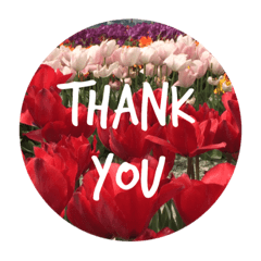 Words of thanks with beautiful flowers.