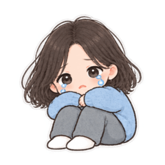 A girl with a negative-looking