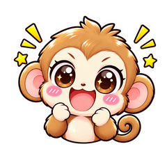 Full Power Baby Monkey Stickers