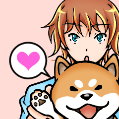 The boy and a shiba inu sticker