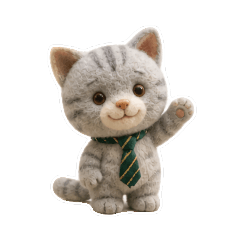 Sora the Silver Tabby Cat in a Tie