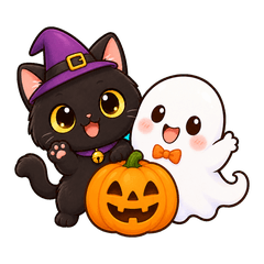 Black Cat & Ghost Autumn Days