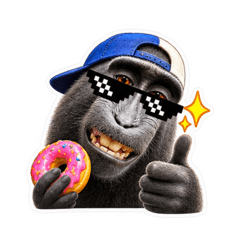 Meme Donut Monkey Sticker Pack