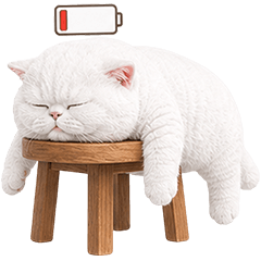 White Cat Lazy!