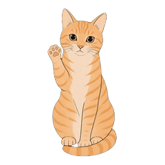 Ishicoro Orange Tabby Moving Stickers