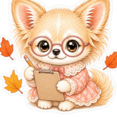 Autumn Chihuahua Polite Stickers
