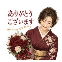 Elegant kimono stickers