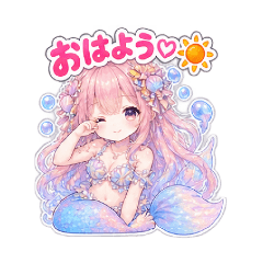 Cute Mermaid Princess Daily Stamps