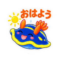 Vibrant Blue Nudibranch Stickers