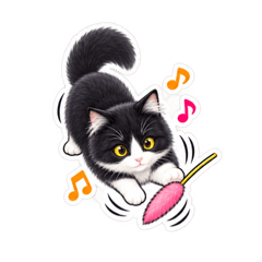 tuxedo cat Luta stamp