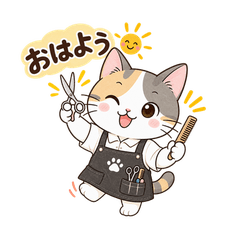 Cute cat hairdresser