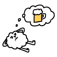 Cute clouds Sticker (beer)