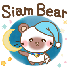 siamese bear everyday sticker english