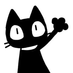 黒猫のスタンプ（English）2