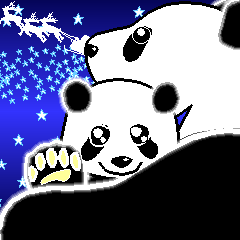 Sticker of the x'mas panda in Portuguese