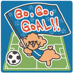 Soccer cheering dog - toy poodle -