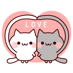 全螢幕♪愛意滿滿♡黑白貓咪