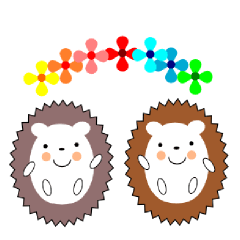 Happy sticker of hedgehogsMocho & Mocha