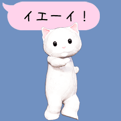 Animated cat and speech balloon