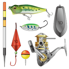 釣り道具いろいろスタンプ