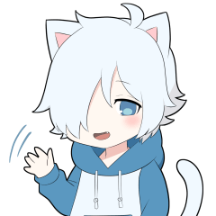 White cat boy sticker