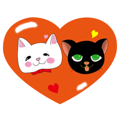 Black Cat & White Cat Sticker 2
