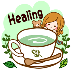 Sticker of healing of adult. English