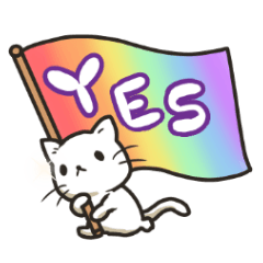 RAINBOW STICKER CAT