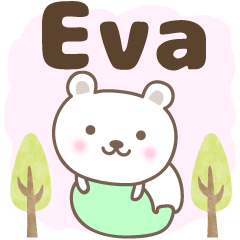 Cute bear stickers name, Eva