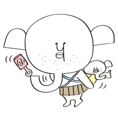 Japanese elephant gentleman Sticker