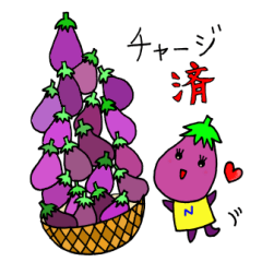 lovely nasu eggplant sticker