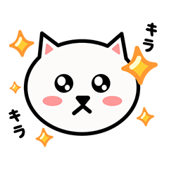 ######white cat face sticker