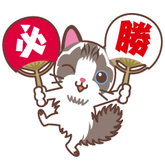 Support sticker of 5 cats