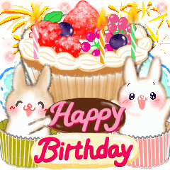 -Congratulations stickers with Rabbits-