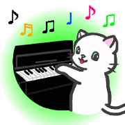 A cat plays an instrument