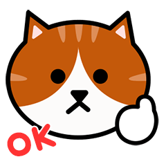 Orange and white tabby cat face sticker