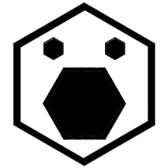 white hexagon White animal series