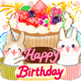 Congratulations stickers with Rabbits