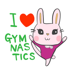 gymnastics rabbit and cute cat