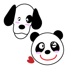 Panda and dog Taiwanese Stickers