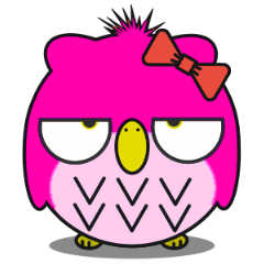 Owl Pink Sticker