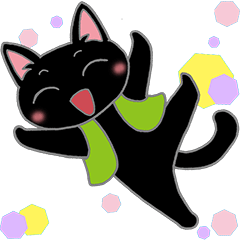 黒猫マハロはふくふく福猫